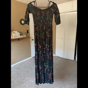 Floral, off the shoulder, maxi dress